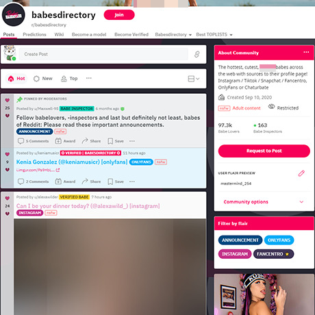 BabesDirectory – A Top NSFW Reddit Directory for Hot Models