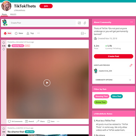 Reddit TikTokThots – Active Subreddit with TikTok Thots and NSFW Content
