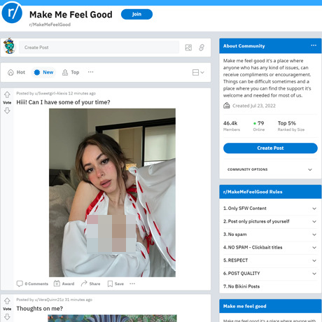 MakeMeFeelGood – A Supportive Reddit Sub with Gentle NSFW Touches
