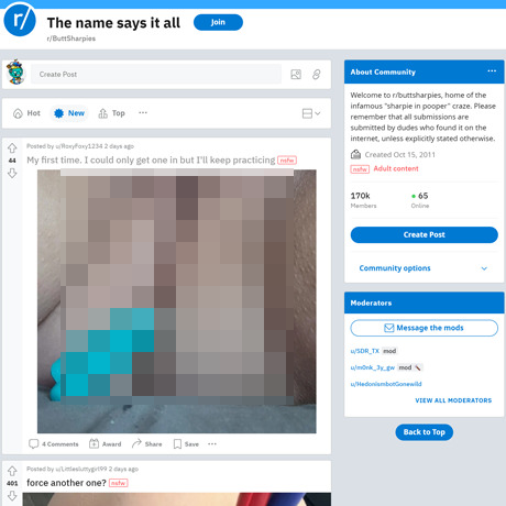 Butt Sharpies – Reddit's Unique NSFW Marker Subreddit
