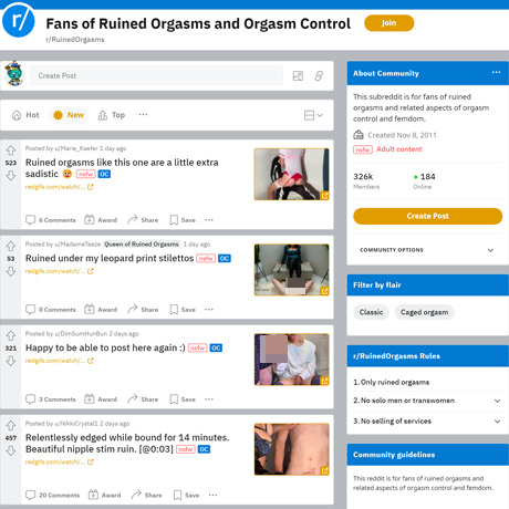 Ruined Orgasms – Explore the Art of Tease and Denial on Reddit