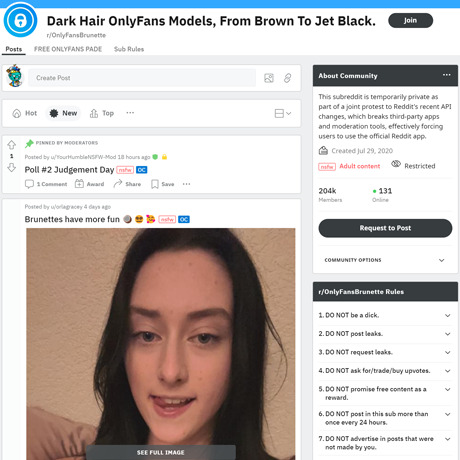 OnlyFans Brunette – Dark-Haired Damsels from Reddit's NSFW Community