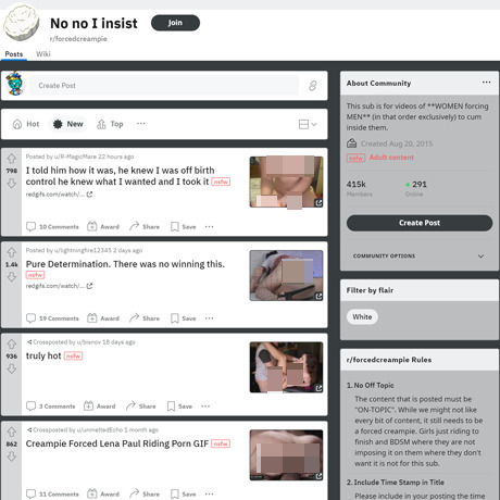 Forced Creampie – The Premiere Reddit Community for Creampie Content