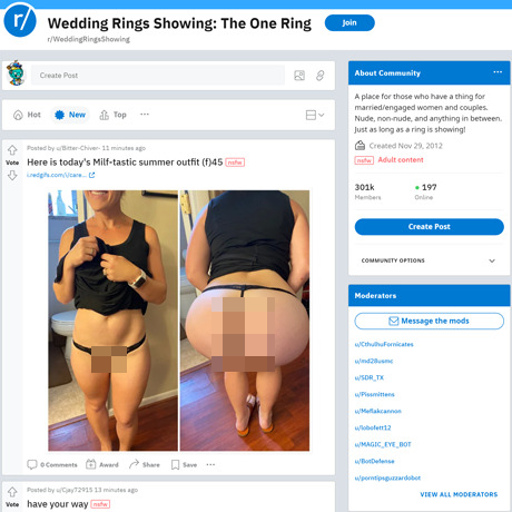 Wedding Rings Showing – NSFW Subreddit Review | R/WeddingRingsShowing