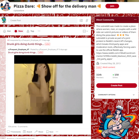 Pizza Dare – Reddit's Top NSFW Pizza Delivery Community