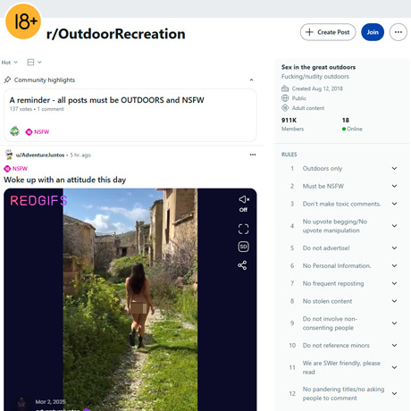 Reddit Outdoor Recreation – Nature Lovers' NSFW Paradise