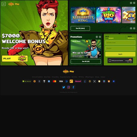 Comic Play Casino – Play Slots, Table Games & Live Dealer Online