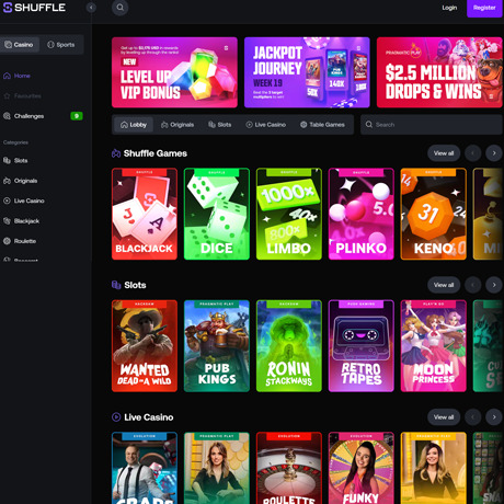 Shuffle – Crypto Casino with Slots, Sports Betting & Live Games