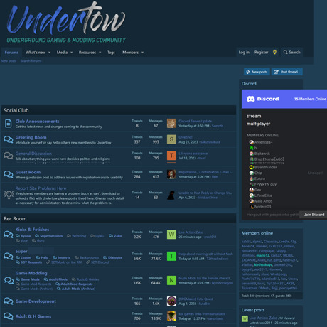 Undertow Club – Adult Gaming Community with Free Sex Games