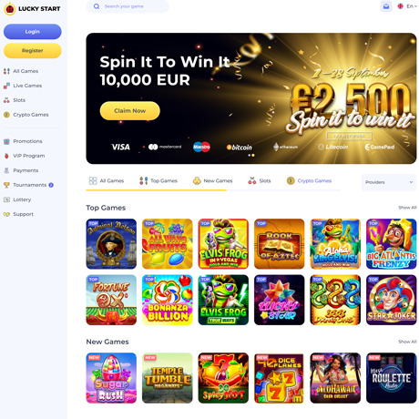 LuckyStart – Online Casino with Slots, Live Games & Crypto
