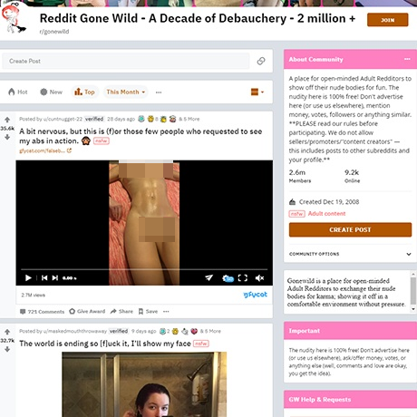 GoneWild – Real Amateur NSFW Content from Exhibitionist Redditors