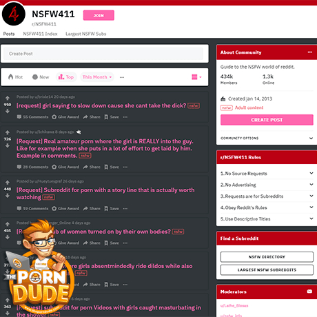 NSFW411 – Reddit's Hub for Finding NSFW Content and Subreddits