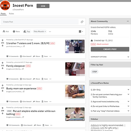 Reddit – Taboo Porn Community for NSFW Family Roleplay