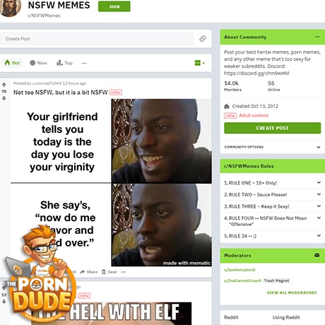 Reddit NSFW Memes – Porn and Hentai Memes Community Review
