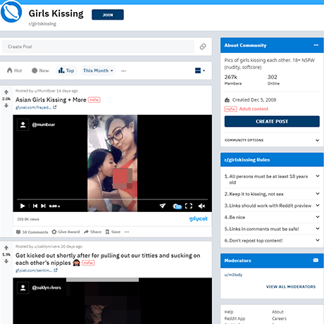 Girls Kissing – NSFW Subreddit with Thousands of Lesbian Kissing GIFs
