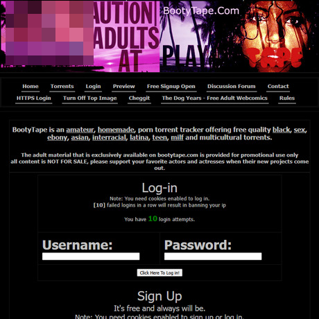BootyTape – Free Porn Torrents & Active Community Sharing