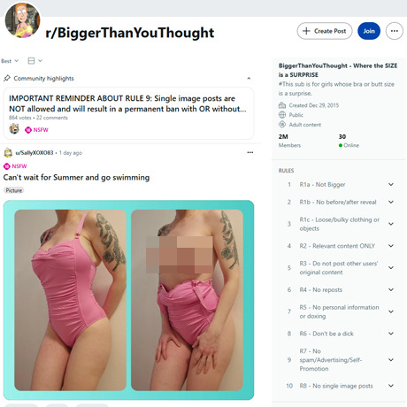 Reddit Bigger Than You Thought – NSFW Subreddit for Big Tit Surprises