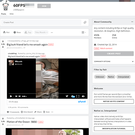 60FPSPorn – A Premium NSFW Subreddit for 60fps HD Content