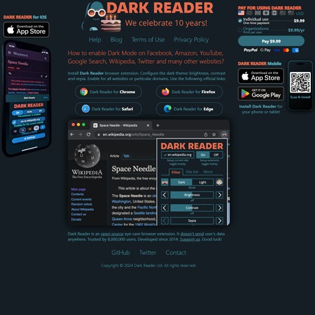 Dark Reader – Free Dark Mode Extension for Every Website You Visit