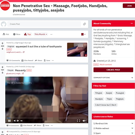 Outercourse – NSFW Reddit Subreddit for Non-Penetration Content