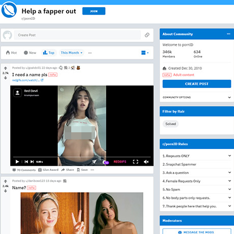 PornID – Identify NSFW Models on Reddit
