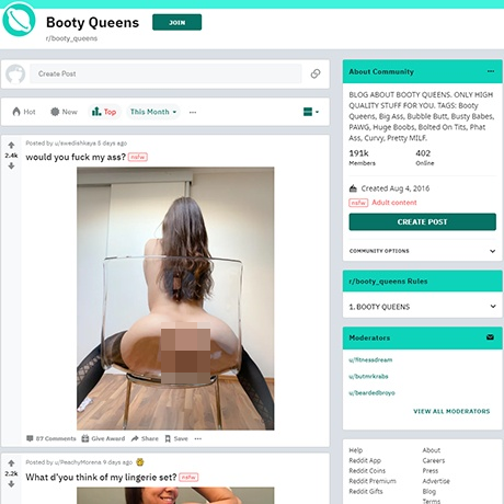 Reddit Booty Queens – Top Subreddit for Big Ass Pictures and Videos