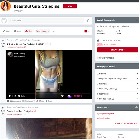 StripGirls – Amateur Striptease Videos on Reddit