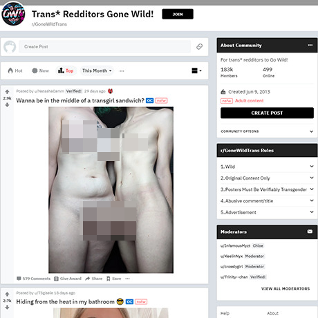 Gone Wild Trans – Trans Amateur NSFW Subreddit on Reddit