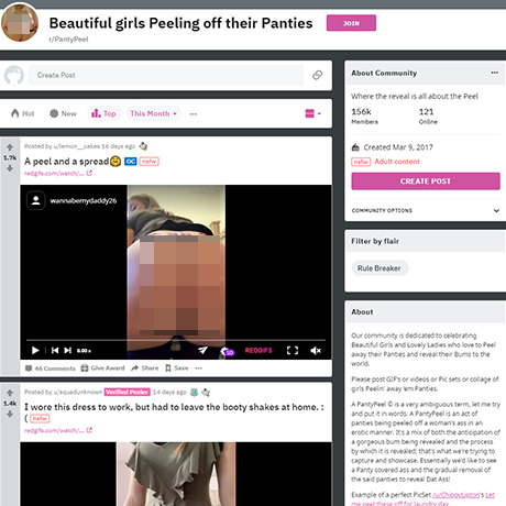 PantyPeel – Sensual Panty Removal Videos on Reddit NSFW