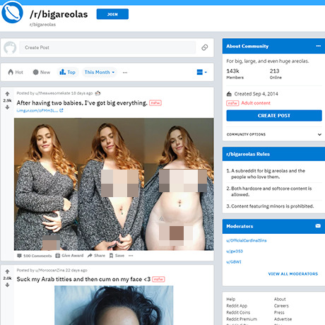 Big Areolas – NSFW Subreddit for Large Areola Lovers