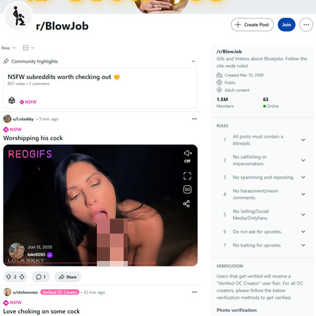 Reddit – Free Blowjob Videos and Images on the r/BlowJob Subreddit