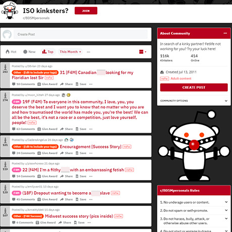BDSMpersonals – Find Your Perfect BDSM Partner on Reddit