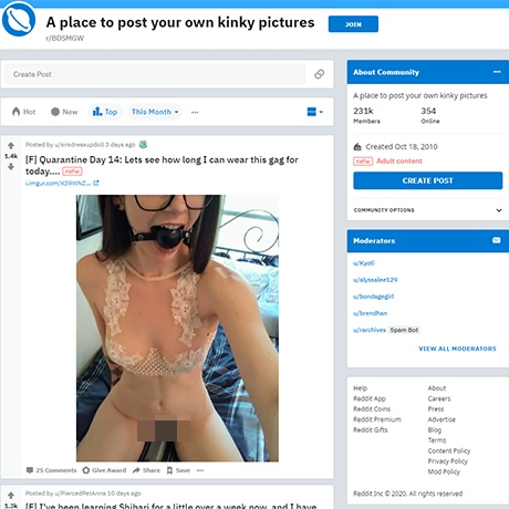 BDSMGW – Amateur BDSM Subreddit for Kinky Photo Sharing