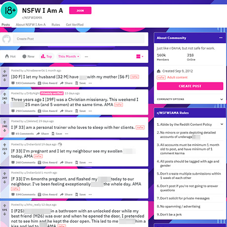 NSFWIAMA – NSFW Ask Me Anything Community on Reddit