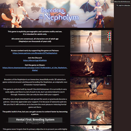 Breeders Of The Nephelym – Free Open-World Furry Sex Game