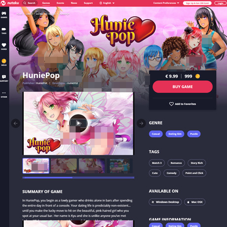 HuniePop on Nutaku – Match-Three Hentai Game Review