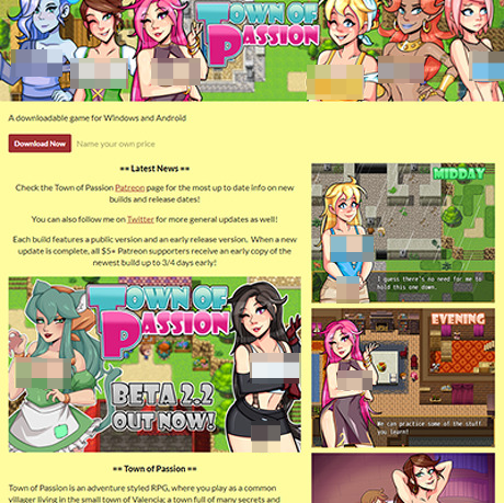 Town Of Passion – Free Hentai JRPG with Fetish Content