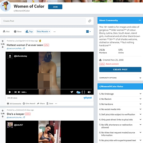 WomenOfColor – Discover Amateur NSFW Content on Reddit