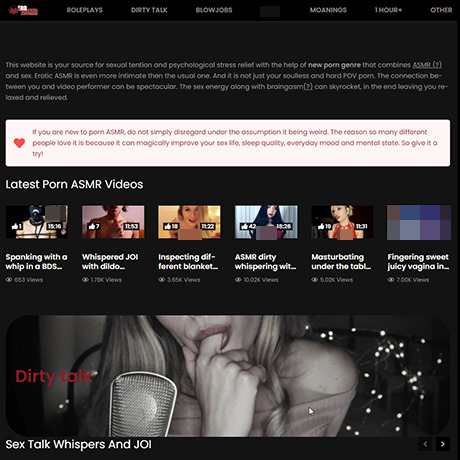 EroASMR – Free ASMR Porn Tube with Whispered Dirty Talk and JOI