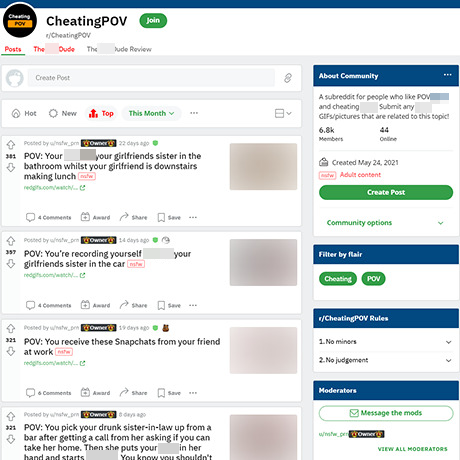 CheatingPOV – Reddit Subreddit for POV Cheating Porn