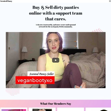 Scented Pansy – Used Panties Marketplace with Social Features