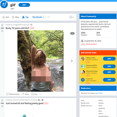 GILF Reddit – Free Granny NSFW Subreddit and Community