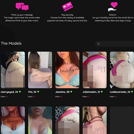 Boobify – Custom Text on Models | Premium OnlyFans Sites