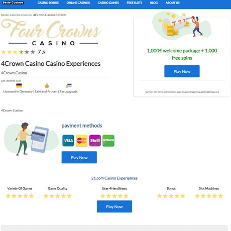 4 Crowns Casino – Online Slots and Table Games