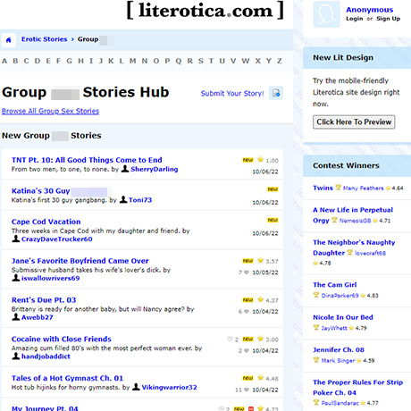 Literotica – Group Sex Stories and Gangbang Porn Alternatives