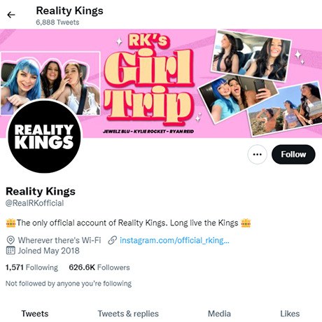 Reality Kings – Official Twitter Porn Account with Daily Clips