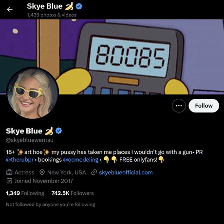 Skye Blue – Official X/Twitter Account & Daily Adult Tweets | Twitter Porn
